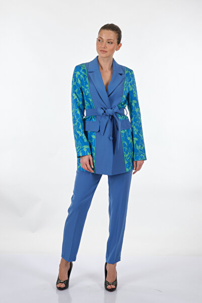 miaruj Blue Women's Jacket with Binding Detail 23Y4407