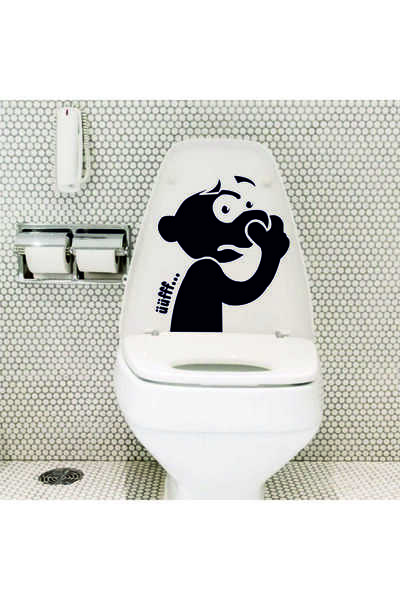 SbtStore Klozet Kapağı Sticker Wc Tuvalet Komik Şirin Etiket Çıkartma