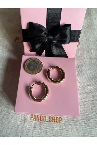 PANCO SHOP ACCESSORIES JEWELRY Altın Kaplama Küpe Halka %100 paslanmaz Çelik Kadınlar için modern gold küpe