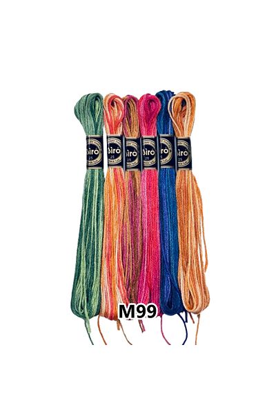 EleganTShoP Airo Muline Ebr-Sim Etamine Cotton Embroidery Thread Thread Set of 6