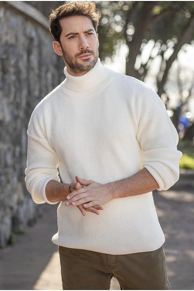Butik Karaca men's oversize knitted knitwear sweater pisket collar turtleneck sweater