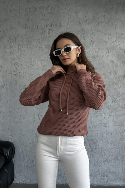 Nosia Hooded Long Sleeve Knitwear Sweater