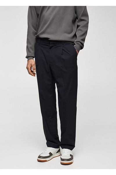 MANGO Man Comfortable Cut Wool Trousers