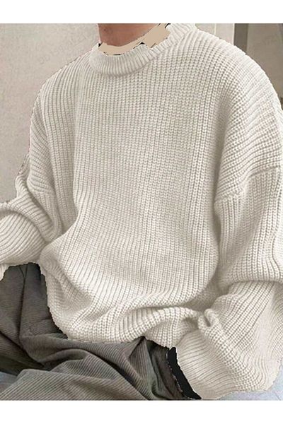 Butik Karaca ανδρικό oversize πλεκτό πουλόβερ tiriko πουλόβερ με γιακά ψαρά