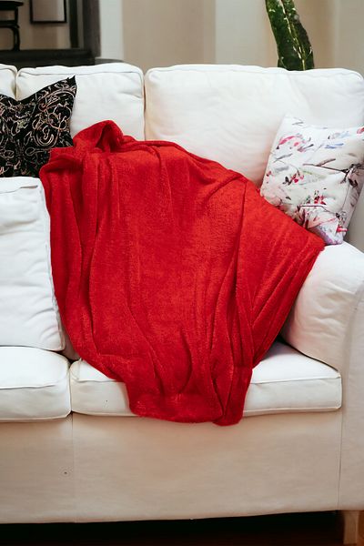 Skhome Wellsoft Single TV Blanket (btnytv-06-Red)