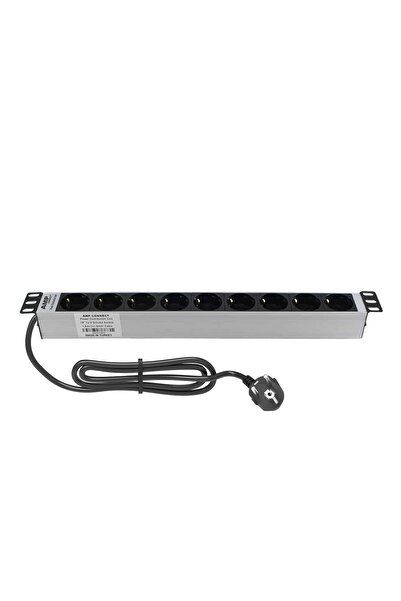 AMP CONNECT 19"1U 9'lu Schuko Direkt Bağlantılı Kabinet Grup Prizi (PDU)-16A