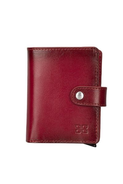 Bouletta Palermo Leather Wallet Card Holder with Mechanism - Red with Shadow