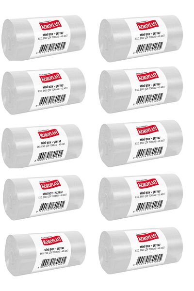 Koroplast mini size clear Eco industrial garbage bag 10 packs of 40 pieces