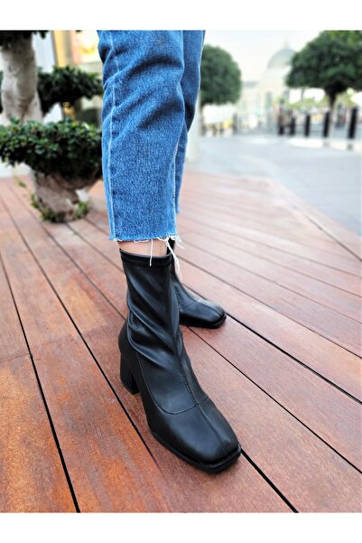 EPTC Kalın Topuklu Çorap Bot ÇizmeTaraklı Ayaklar