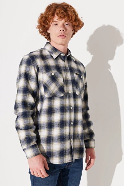 Lee Regular Fit Ekru Erkek %100 Pamuk Oduncu Gömlek Ll31rsnq