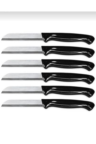 Bamboo TRENDLIFEHOME - 6 PCS Stainless Solingen Knife Set, Black Fruit and Vegetable Knife