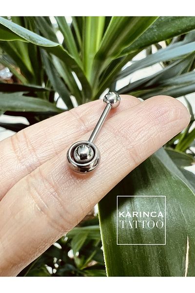 Karınca Piercing Playable Ball Piercing Surgical Steel Tongue Piercing (Ant Tattoo)