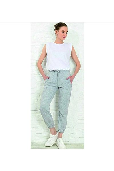 LAND MODA Γυναικεία & Ανδρικά 3 νήματα Ελαστική μέση Φούτερ Λαστιχένια πόδι Ψηλόμεση