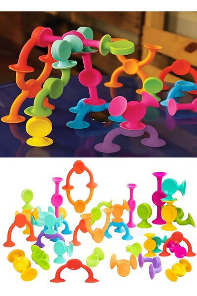 nesoedu Vacuum Molecule with Suction Cup 25 Pieces Building Blocks Fidget Sensory Educational Toy Bultak