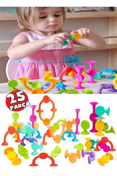nesoedu Vacuum Molecule with Suction Cup 25 Pieces Building Blocks Fidget Sensory Educational Toy Bultak