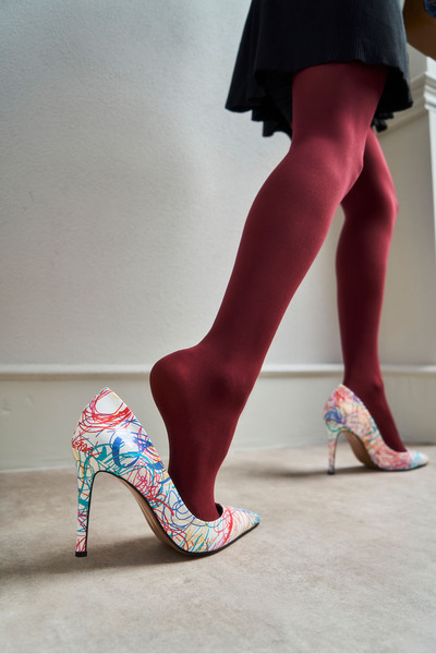 NİŞANTAŞI SHOES Dámské jehlové boty Legend White Matte Pointed Toe