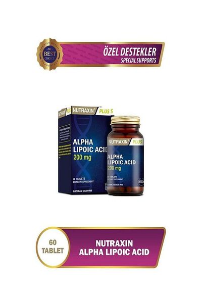Nutraxin 200 Mg 60 Tablets Alpha Lipoic Acid - Synthetic Coloring and Sweetener-free