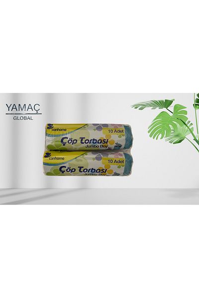 YAMAÇ GLOBAL 2 PCS Jumbo Size Home Office Garbage Bag Can home 80x110 Cm 2 Rolls 20 Pieces