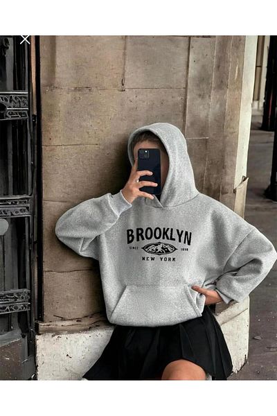 BENROMA Бруклин щампа унисекс голям суичър