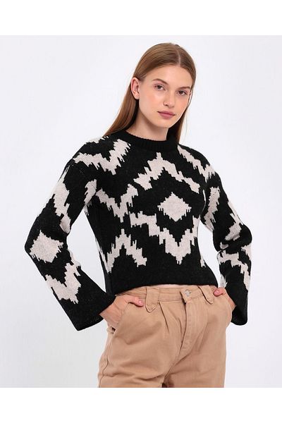 SARİTA MODA PULOVER DE FEMEIE ROSHA PATTERN