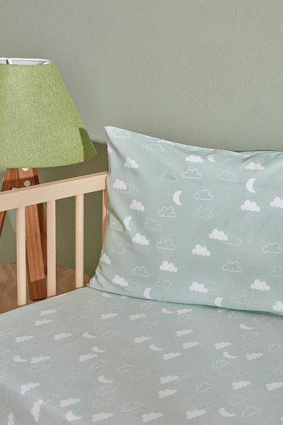 Karaca Home Mint Colored Baby Cloudy Pillow and Sheet Set