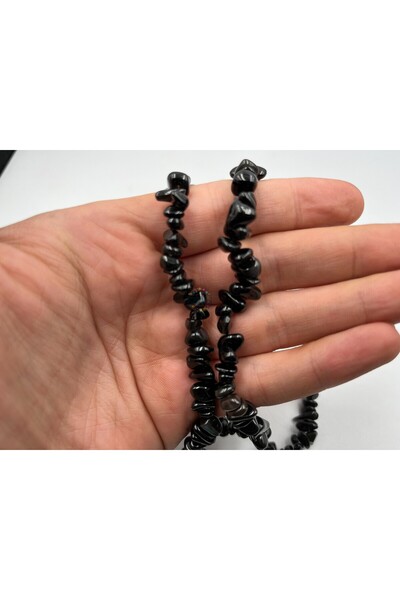 Ebruli Boncuk Obsidian Negru Natural Pietre Pregătite Mărgele Accesorii Bijut...