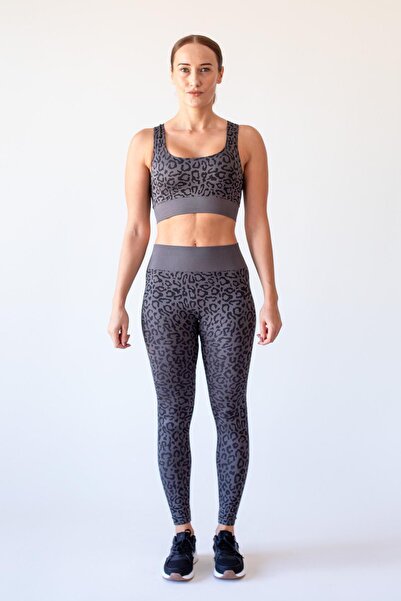 FEELAMORE Seamless Leopard Casual Crop Top, Bustier