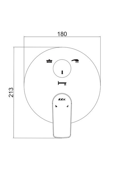 Eca Lia Built-in Bathroom Faucet Surface Mounted 3 Way102167350-Y