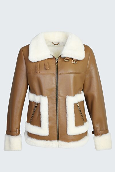 Valmenti Kadın Viski Hakiki Deri Deri Mont