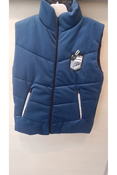 melosh Erkek çocuk lacivert kadife şişme yelek