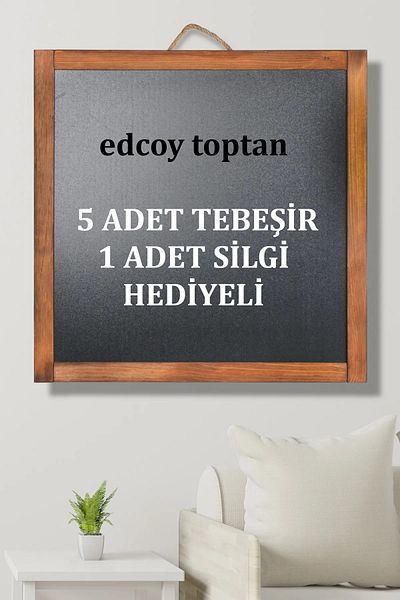 edcoy toptan Decorative Home Decoration Wooden Blackboard Chalkboard Wall Ornament Decor 60x60 cm