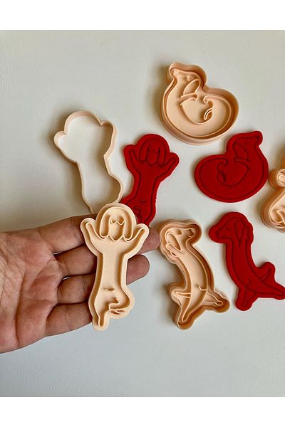 Volala Sausage Dog Doing Yoga 4-Piece Cookie Mold