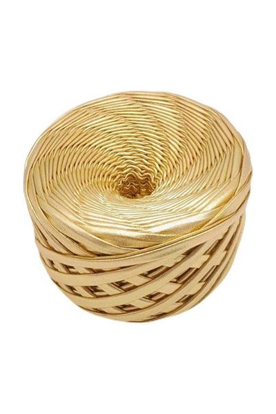 Prestij Boncuk Leather Look Metallic Combed Cotton Rope Gold Color