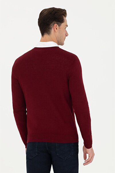 U.S. Polo Assn. Ανδρικό πουλόβερ Claret Red Basic