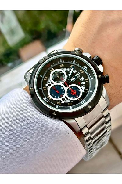 Ferrucci Men's Multifunctional Metal Band Wristwatch