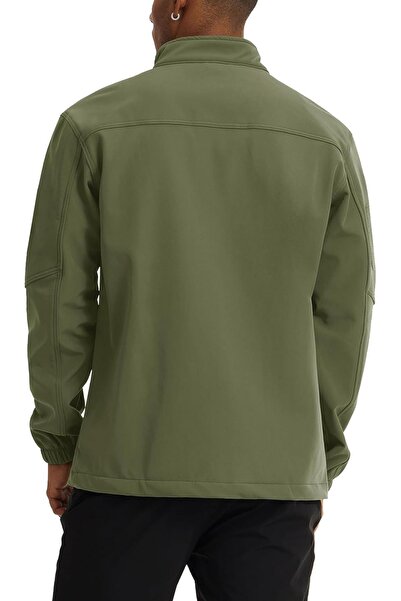 GHASSY CO. Ghassy Co. Men's Stand Collar Water and Windproof Softshell Jacket with Fleece Inside