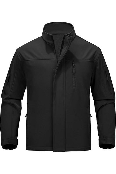 GHASSY CO. Ghassy Co. Jachetă softshell rezistentă la apă și vânt pentru bărbați, cu fleece în interior