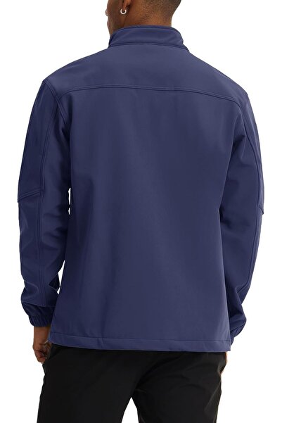 GHASSY CO. Ghassy Co. Men's Stand Collar Water and Windproof Softshell Jacket with Fleece Inside