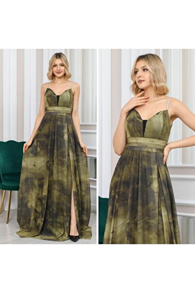 CİXAPLE Rochie de seară din tul imprimat Ebise cu bretele