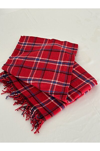 zetro Unisex Çizgili Desen Renkli Püsküllü Yumuşak Atkı