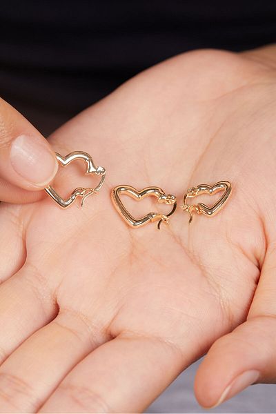 Elika Silver Heart Model Women's Bijouterie Earrings