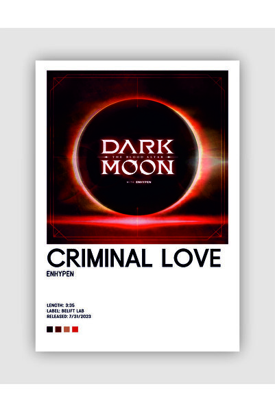 fırsatlar diyarı ENHYPEN Criminal Love K-pop Duvar Posteri - Duvar Dekoru - Kalın Kağıt - Çerçevesiz