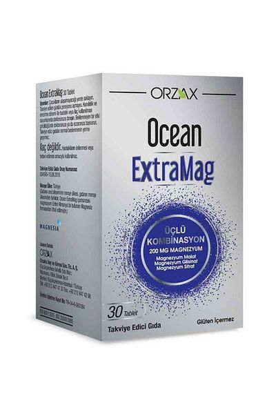 Ocean Extramag 30 Tablet Citrate, Malate, Bisglycinate Food Supplement..orzx