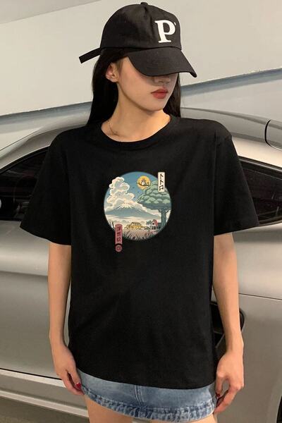 Adrift Unisex majica sa štampanim motivom komšije u Ukiyo E stilu