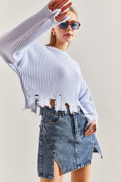 Bianco Lucci Pulover tricot împletit cu păr rupt de damă