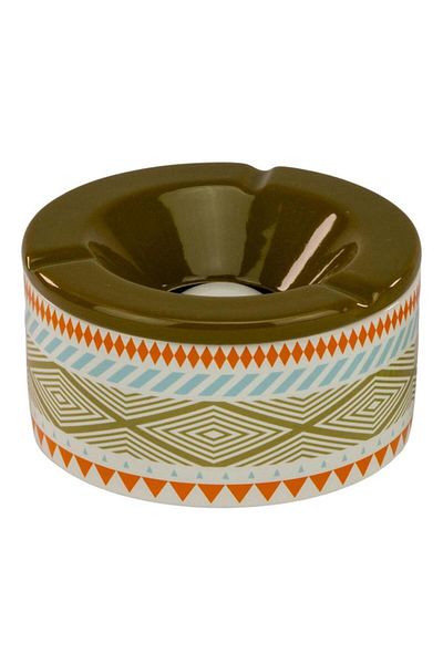 ANGELO Saloon Ceramic House Ashtray Pattern Brown 14cm