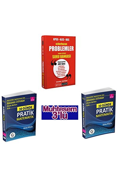 Pegem Akademi Yayıncılık Gür Küçük 30 Günde Pratik Matematik 1 ve 2 Kitap+Ezb...