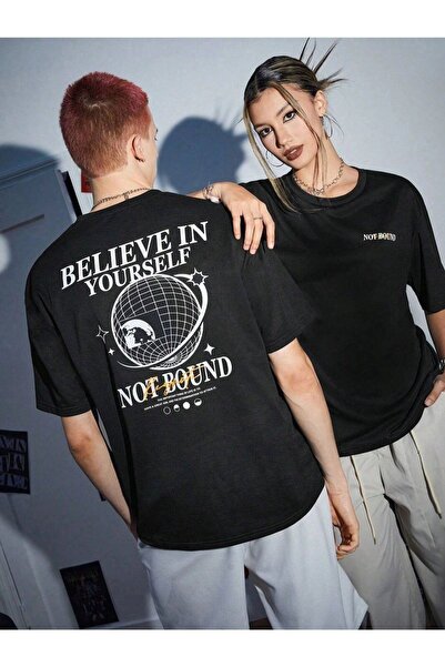 Tarzsokak Set de 2 combinații unisex cu imprimeu Beliıeve negru