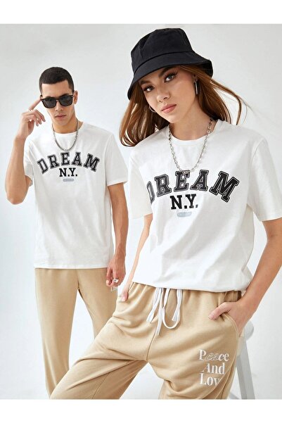 Tarzsokak Unisex White Dream N.y. Set imprimat de 2 combinație de cuplu de în...
