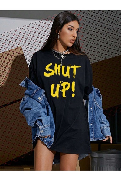 MOONBULL Μπλουζάκι Unisex Oversize Shut Up με στάμπα